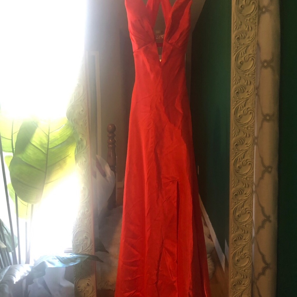 Mori lee satin gown